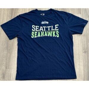 NFL Team Apparel Sleepwear Seattle Seahawks Navy Blue Men Sz L Long Sleeve Shirt